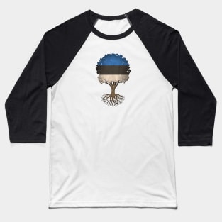 Tree of Life with Estonian Flag Baseball T-Shirt